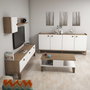 Hanah Home Sumer 3 Conjunto de Muebles de Salón Roble y Blanco